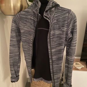 Women’s Lululemon Grey Zip Up Jacket with Hood, Size 2
